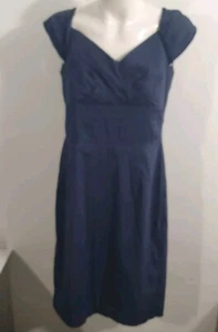 Ojay Navy Fitted Pencil Workwear Dress Sz 8 - Picture 1 of 8