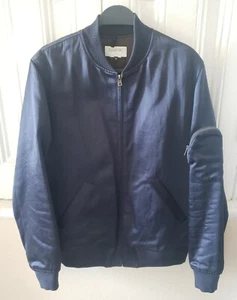 APC Louis Wong W Heavyweight Blue Satin Varsity Bomber Mens Medium - Picture 1 of 3