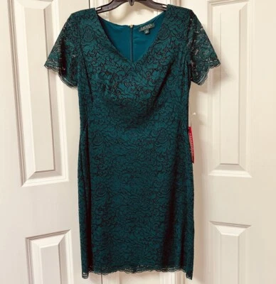 Lauren Ralph Lauren Gordy Lace Overlay  Sheath Dress, Size-6 - Image 1 of 4
