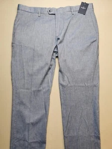 HACKETT x TESSUTI DI SONDRIO Mens UK 38L Slim Diamond Cotton Linen Trousers BNWT - Picture 1 of 21