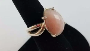 Lovely Sterling Silver BARSE Split Shank Ring Size 7 Teardrop Pear Pink Stone - Picture 1 of 6