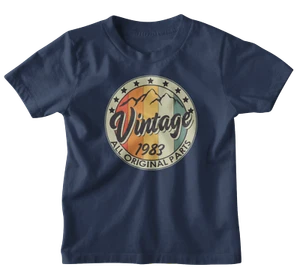 Printed Tee 40th Birthday T-Shirt Vintage Mountain 1983 2023 Men's 40 Years Gift - Picture 1 of 16