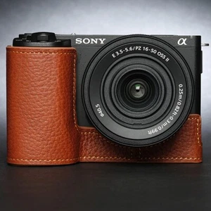 Handmade Genuine Leather Camera Half Cover Protection Case Base For Sony ZVE10II - Picture 1 of 17