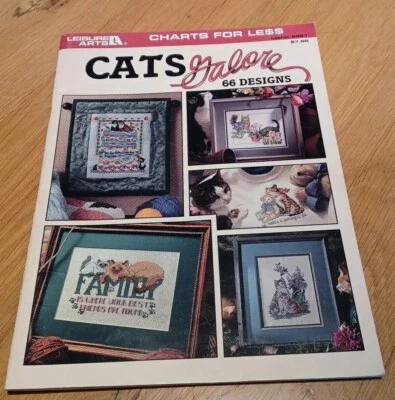 Leisure Arts Cross Stitch Leaflet 2821 Cats Galore 66 Designs - Image 1 of 4