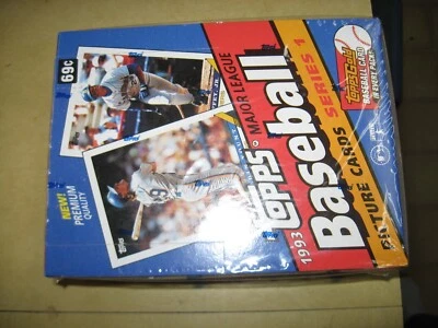 Topps Baseball Series 1 1993 caja de cera sellada de fábrica Derek Jeter Salón de la fama año RC Foto 1 de 4