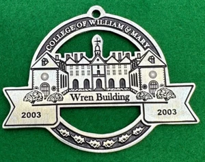 2003 College of William & Mary Pewter Ornament Williamsburg Virginia University - Picture 1 of 4