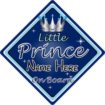 Baby an Bord Autoschild ~ kleiner Prinz an Bord ~ D.Blau - personalisiert