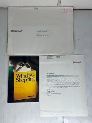 1988 Microsoft Windows Shopping Catalog Pack w/ Letter Envelope Vintage PC - Image 1 of 4