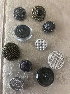 CHANEL 10 Assorted CC Logo Buttons FREE US S/H - Picture 1 of 12