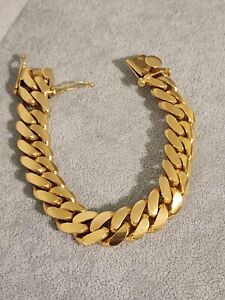 Solid 18K Gold Miami Men's Cuban Curb Link Bracelet  8.5� 15.5mm 188.09 Grams