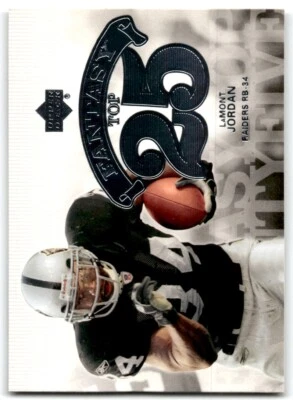 2006 UPPER DECK FANTASY TOP 25 LAMONT JORDAN OAKLAND RAIDERS #F25-JO - Image 1 of 2