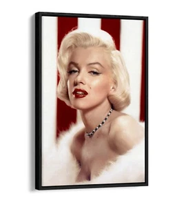 FOTO DE COLECCIÓN MARILYN MONROE TIRA BLANCA ROJA - EFECTO FLOTANTE LONA IMPRESIÓN ARTÍSTICA PARED - Imagen 1 de 12