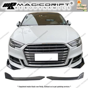 Universal Front Bumper Lip Side Aprons Valences Spats V3 Style Polyurethane 2PC - Picture 1 of 8