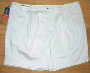 Roundtree & Yorke Mens Travel Smart Khaki Chino Shorts Pleated New Size 56 or 52 - Picture 1 of 2
