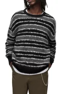 AllSaints Oskar Striped Crewneck Sweater Alpaca Wool Blend Men's Sz XXL - Picture 1 of 9