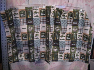 Custom made cotton flannel fabric valances curtains cabin fishing mancave 40wx21 - Picture 1 of 10