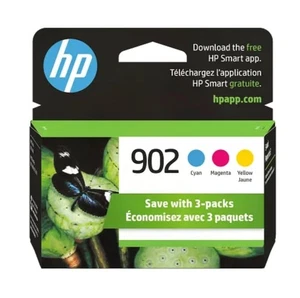 HP 902 Tri-Color 3-PACK Original Genuine OEM Ink Cartridge New - Picture 1 of 1