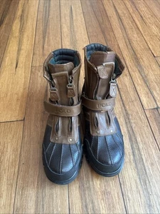 Polo Ralph Lauren Conquest Hi III Work Boots Biker Men’s Sz 8.5D Brown - Picture 1 of 15