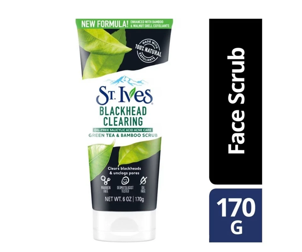 St. Ives Blackhead Clearing Green Tea & Bamboo Scrub 170g - Image 1 of 3