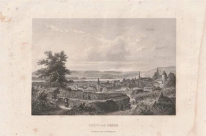 c1850 Stein an der Donau Krems Österreich NÖ Vedute Stahlstich-Ansicht - Picture 1 of 1