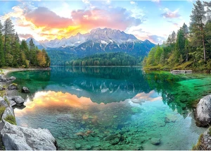 Eibsee Lake 1000 Piece Jigsaw Puzzle Adults Mountain Nature Landscape - Picture 1 of 11