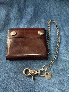 RRL Concho Wallet with Chain Vintage-Style Tanned Leather - Picture 1 of 7