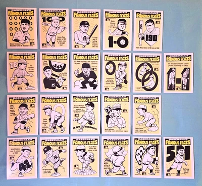 Полный набор из 22 карточек/наклейок 1986 Fleer Baseball Famous Feats - Изображение 1 из 2