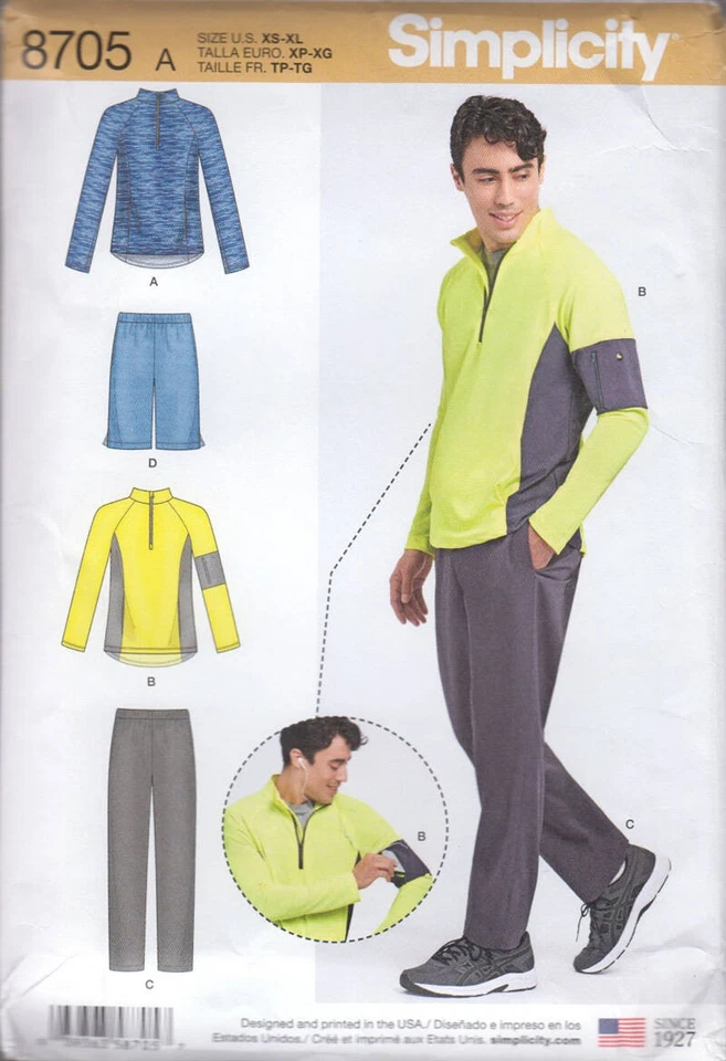 Sewing Pattern Simplicity 8705 Men's Pants or Shorts & Knit Pullover Top - Image 1 of 1