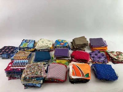 7+lbs Variety PreCut Quilt Fabric 4" Squares Mixed Lot Scrappy Quilt Vintage - Image 1 of 4