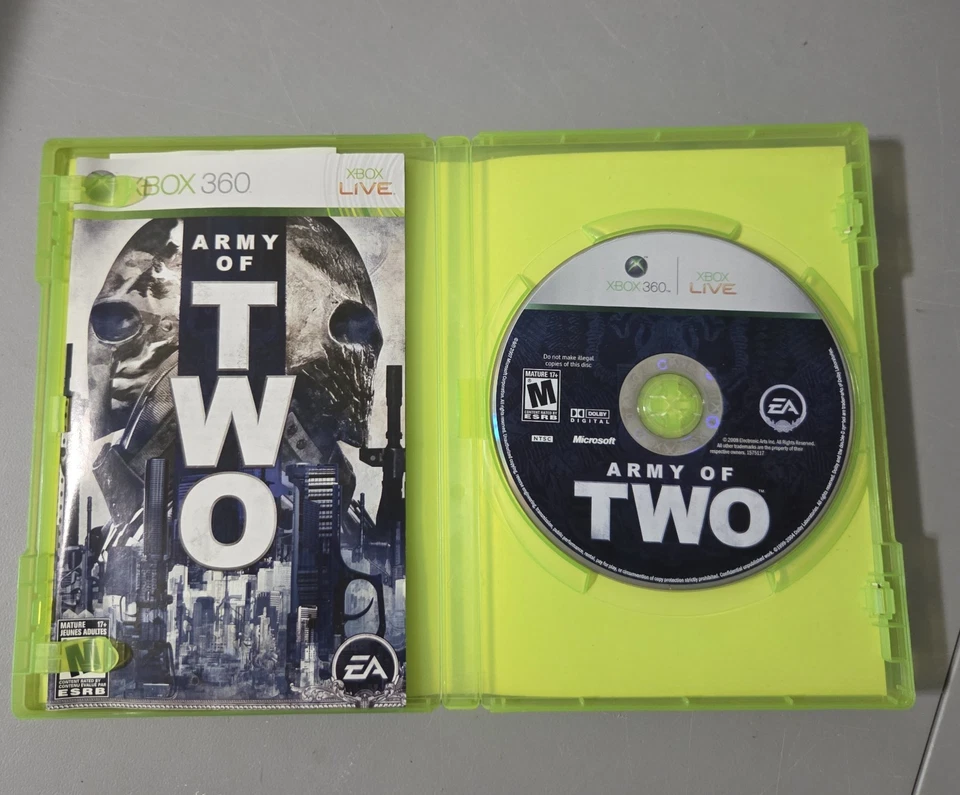 Army of Two Microsoft Xbox 360 Complete CIB With Manual - Image 1 of 2