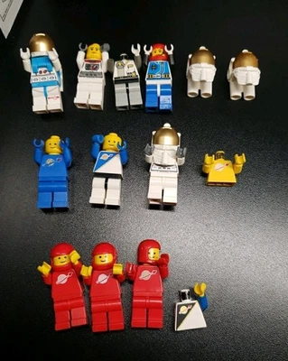 Lot of Lego Red White Blue Yellow Spaceman Minifigures Space Vintage  - Image 1 of 4