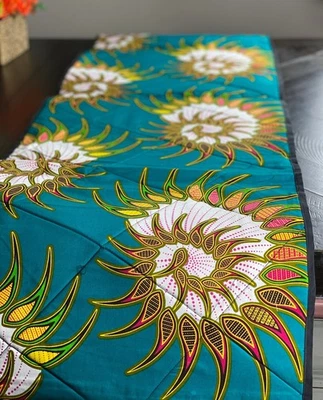 Handmade Ankara Table Runner – Quilted African Wax Print Fabric - Image 1 of 4