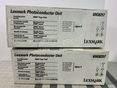 2 x Genuine Lexmark 69G8257 Photoconductor Kit - Black Optra E, E 4026, E+ NEW! - Image 1 of 4