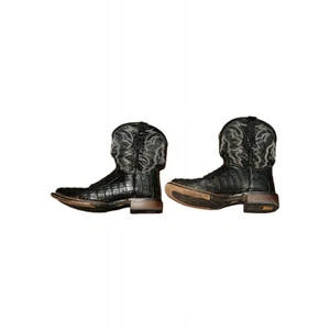 Dan Post Kingsly Caiman Western Boot Black Mens Size 12D - Picture 1 of 12
