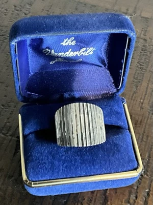 Anillo estriado vintage TM-95 México plata esterlina 925 corte diamante talla 9 Foto 1 de 4