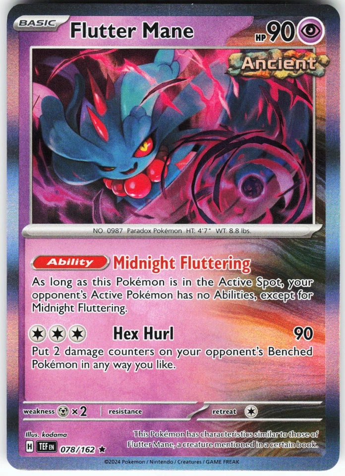 Flutter Mane 078/162 Pokemon SV05: Temporal Forces Holo Rare NM - Image 1 of 2