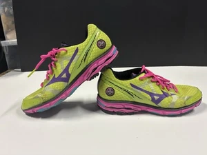 Mizuno Wave Rider 17 Athletic Running Shoes Yellow Pink Purple Women’s Size 10.0 - Picture 1 of 9