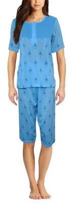 i-Smalls Ladies Women's Floral Print 3/4 Bottoms Pyjama Set - Image 1 of 2