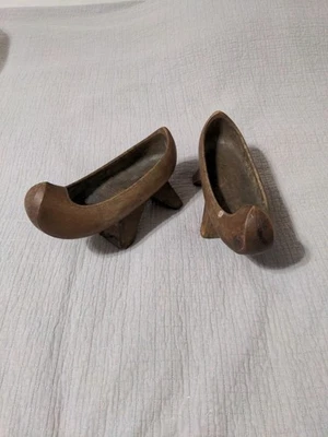 Antique Korean Carved Wood High Heel Shoes Namakshin Rain Shoes RARE - Image 1 of 4
