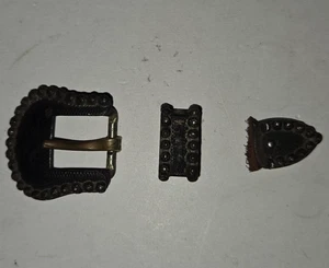 Vtg VOGT Sterling Belt Set Buckle, Tip and Loop fits .5" Strap - Western Tack - Picture 1 of 20
