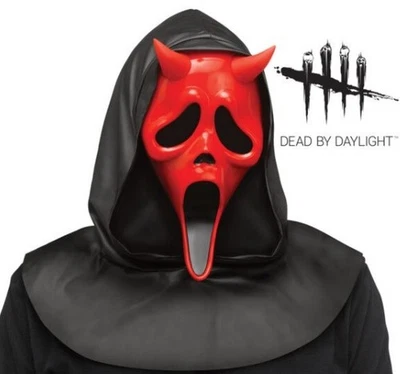FUN WORLD Halloween Lizenziert Dead by Daylight Geist Gesicht Teufel Maske & Kapuze Schrei Rot Neu