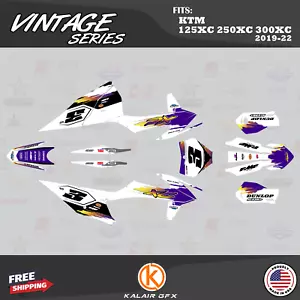Graphics Kit for KTM 125XC 250XC 300XC 2019 2020 2021 2022 Vintage - PURPLE - Foto 1 di 6