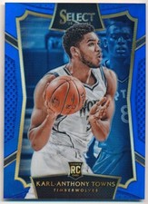 KARL-ANTHONY TOWNS 2015/16 PANINI SELECT #16 RC ROOKIE BLUE PRIZMS SP #047/249