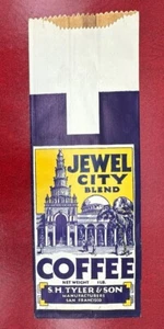 Antigua bolsa de café Jewel City Blend Tyler & Son San Francisco 1 lb. - Imagen 1 de 6