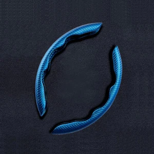 Carbon Fiber Blue Car Steering Wheel Booster Non-Slip Cover Trim - Picture 1 of 4