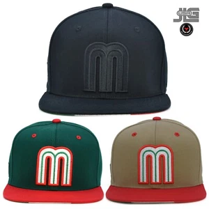 Mexico HL Snapback Flag Under Hat Flag 3D M Embroidery Mexican Baseball Cap NEW - Picture 1 of 26