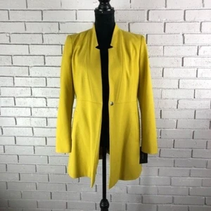 Zara Women’s Mid-length Yellow Blazer - Size L - Picture 1 of 7