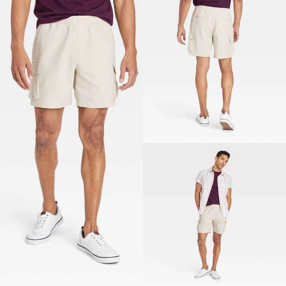 Goodfellow Co - Men's - 7" Everyday Cargo Shorts - Olive - Size S