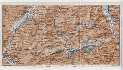 MAPA ANTIGUO ORIGINAL 1911 VECINDAD DE ENGELBERG SARNEN TITLIS ALPES SUIZA Foto 1 de 3