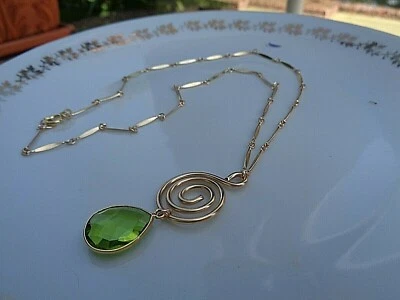 Kette Gold Peridot Anhänger Peridot Kette 14K Gold Filled - Bild 1 von 4